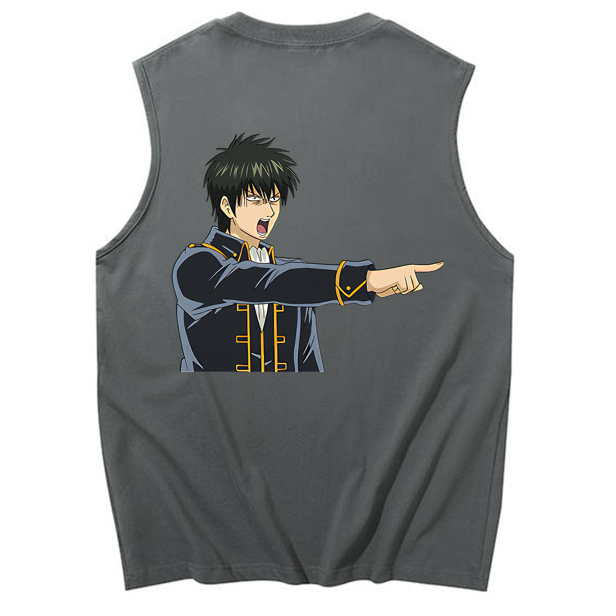（画像用） ぎんたま 坂田銀時（さかたぎんとき） 神楽 志村新八（しむら しんぱち） GINTAMA Sakata Gintoki Kagura Shimura Shinpachi コットン100％タンクトップ（背面プリント）